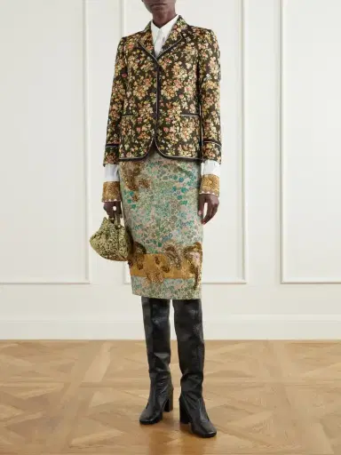 Dries Van Noten Embellished Floral-jacquard Midi Skirt | Thumbnail 2 Dries Van Noten Embellished Floral-jacquard Midi Skirt | Thumbnail 2