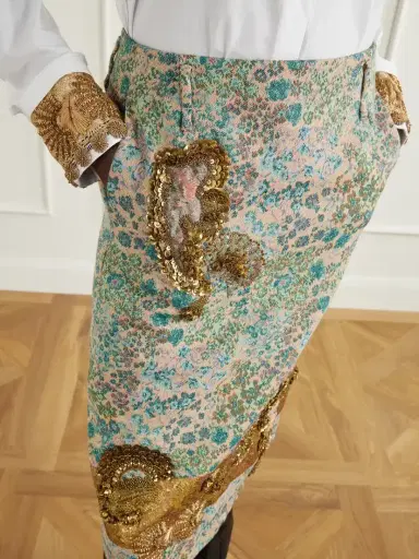 Dries Van Noten Embellished Floral-jacquard Midi Skirt | Thumbnail 5 Dries Van Noten Embellished Floral-jacquard Midi Skirt | Thumbnail 5