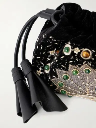 Zimmermann Cloud 91 Peacock Small Leather-trimmed Embroidered Clutch | Thumbnail 5 Zimmermann Cloud 91 Peacock Small Leather-trimmed Embroidered Clutch | Thumbnail 5