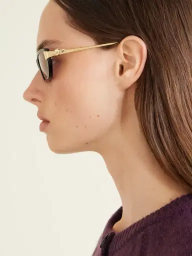 Cartier Eyewear Panthère De Cartier Rectangular-frame Recycled-acetate Gold-tone Sunglasses | Thumbnail 5 Cartier Eyewear Panthère De Cartier Rectangular-frame Recycled-acetate Gold-tone Sunglasses | Thumbnail 5