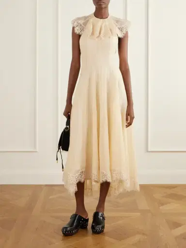 Zimmermann Ascent Lace-trimmed Linen And Silk-blend Gown | Thumbnail 2 Zimmermann Ascent Lace-trimmed Linen And Silk-blend Gown | Thumbnail 2