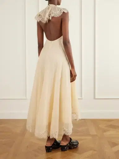 Zimmermann Ascent Lace-trimmed Linen And Silk-blend Gown | Thumbnail 3 Zimmermann Ascent Lace-trimmed Linen And Silk-blend Gown | Thumbnail 3
