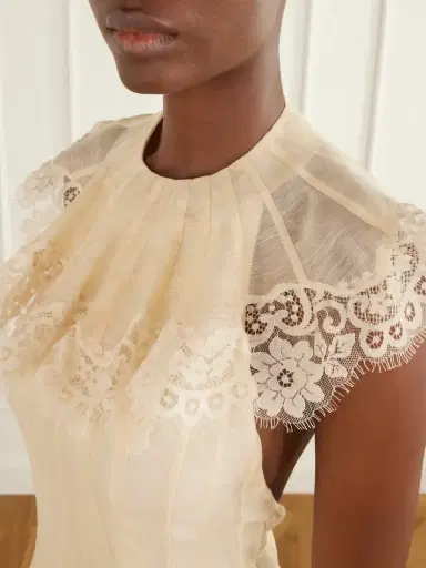 Zimmermann Ascent Lace-trimmed Linen And Silk-blend Gown | Thumbnail 4 Zimmermann Ascent Lace-trimmed Linen And Silk-blend Gown | Thumbnail 4