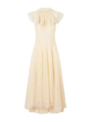 Zimmermann Ascent Lace-trimmed Linen And Silk-blend Gown | Thumbnail 1 Zimmermann Ascent Lace-trimmed Linen And Silk-blend Gown | Thumbnail 1