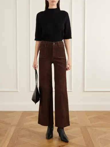 Frame Palazzo Modernist Pocket Suede High-rise Wide-leg Pants | Thumbnail 2 Frame Palazzo Modernist Pocket Suede High-rise Wide-leg Pants | Thumbnail 2
