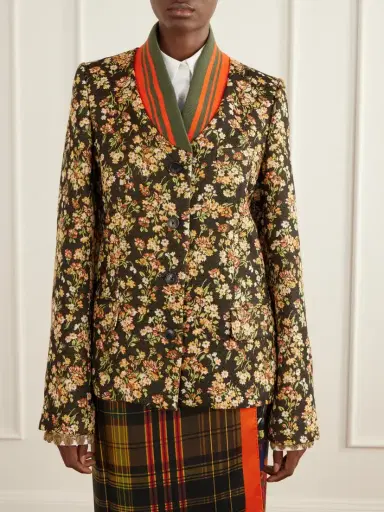 Dries Van Noten Britt Floral-jacquard Cotton-blend Jacket | Thumbnail 3 Dries Van Noten Britt Floral-jacquard Cotton-blend Jacket | Thumbnail 3