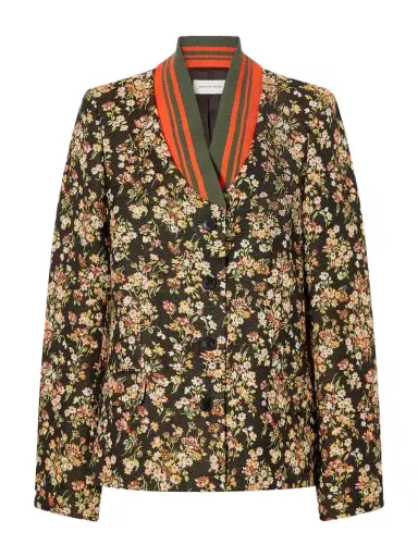 Dries Van Noten Britt Floral-jacquard Cotton-blend Jacket | Thumbnail 1 Dries Van Noten Britt Floral-jacquard Cotton-blend Jacket | Thumbnail 1