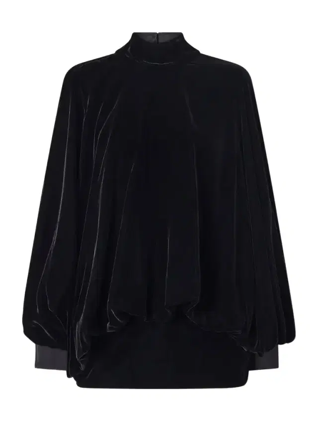 Tiered Gathered Velvet Blouse Tiered Gathered Velvet Blouse