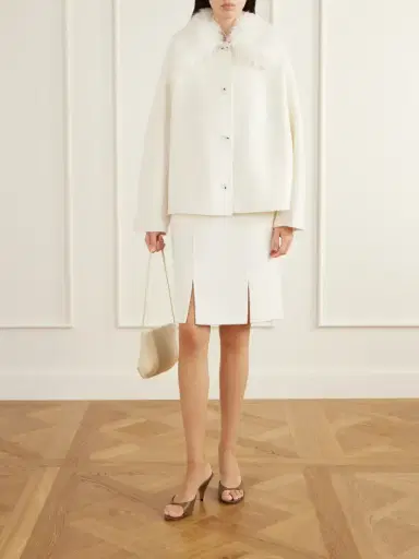 Loulou de Saison Rafe Plush-trimmed Wool And Cashmere-blend Coat | Thumbnail 2 Loulou de Saison Rafe Plush-trimmed Wool And Cashmere-blend Coat | Thumbnail 2