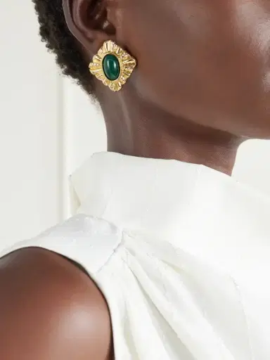 PAOLA SIGHINOLFI Sasa Gold-plated Malachite Earrings | Thumbnail 2 PAOLA SIGHINOLFI Sasa Gold-plated Malachite Earrings | Thumbnail 2