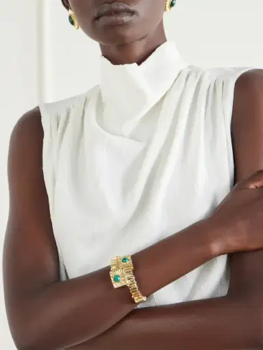 PAOLA SIGHINOLFI Kabala Gold-plated Malachite Bracelet | Thumbnail 2 PAOLA SIGHINOLFI Kabala Gold-plated Malachite Bracelet | Thumbnail 2