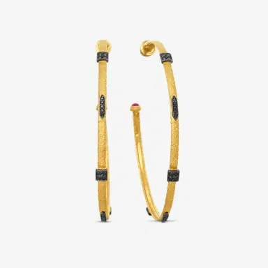 Konstantino Konstantino Callas 18K Yellow Gold Black Diamond & Ruby Hoop Earrings by The Solist | Thumbnail 2 Konstantino Konstantino Callas 18K Yellow Gold Black Diamond & Ruby Hoop Earrings by The Solist | Thumbnail 2
