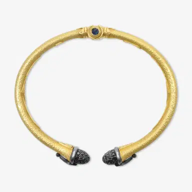 Konstantino Konstantino Callas 18K Yellow Gold Black Diamond & Sapphire Cuff Bracelet by The Solist | Thumbnail 2 Konstantino Konstantino Callas 18K Yellow Gold Black Diamond & Sapphire Cuff Bracelet by The Solist | Thumbnail 2