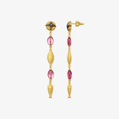Konstantino Konstantino Callas 18K Yellow Gold Diamond & Pink Tourmaline Drop Earrings by The Solist | Thumbnail 3 Konstantino Konstantino Callas 18K Yellow Gold Diamond & Pink Tourmaline Drop Earrings by The Solist | Thumbnail 3