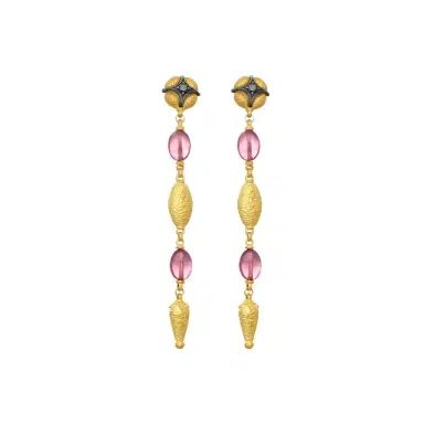 Konstantino Konstantino Callas 18K Yellow Gold Diamond & Pink Tourmaline Drop Earrings by The Solist | Thumbnail 1 Konstantino Konstantino Callas 18K Yellow Gold Diamond & Pink Tourmaline Drop Earrings by The Solist | Thumbnail 1