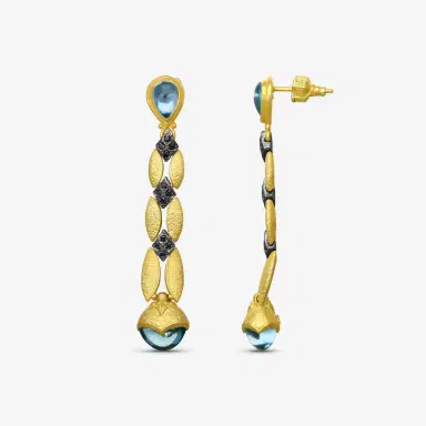 Konstantino Konstantino Callas 18K Yellow Gold Diamond & Swiss Blue Topaz Earrings by The Solist | Thumbnail 2 Konstantino Konstantino Callas 18K Yellow Gold Diamond & Swiss Blue Topaz Earrings by The Solist | Thumbnail 2
