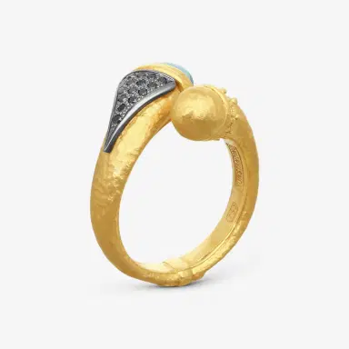 Konstantino Konstantino Callas 18K Yellow Gold Diamond & Swiss Blue Topaz Ring Sz. 7 by The Solist | Thumbnail 2 Konstantino Konstantino Callas 18K Yellow Gold Diamond & Swiss Blue Topaz Ring Sz. 7 by The Solist | Thumbnail 2