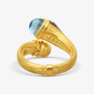 Konstantino Konstantino Callas 18K Yellow Gold Diamond & Swiss Blue Topaz Ring Sz. 7 by The Solist | Thumbnail 3 Konstantino Konstantino Callas 18K Yellow Gold Diamond & Swiss Blue Topaz Ring Sz. 7 by The Solist | Thumbnail 3