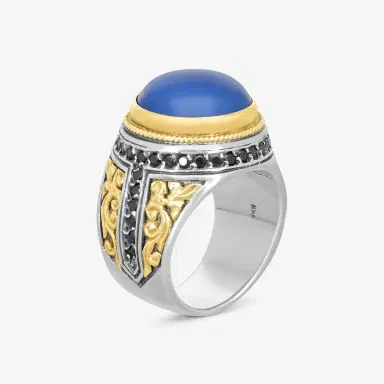 Konstantino Konstantino Plato Blue Agate & Black Spinel Ring Sz. 8 by The Solist | Thumbnail 2 Konstantino Konstantino Plato Blue Agate & Black Spinel Ring Sz. 8 by The Solist | Thumbnail 2
