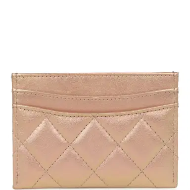 Chanel Chanel Classic Card Holder Wallet Light Pink Iridescent Calfskin Silver Hardware | Thumbnail 4 Chanel Chanel Classic Card Holder Wallet Light Pink Iridescent Calfskin Silver Hardware | Thumbnail 4