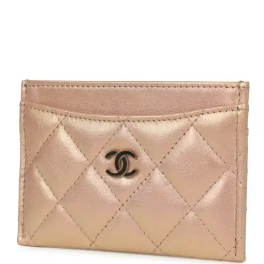Chanel Chanel Classic Card Holder Wallet Light Pink Iridescent Calfskin Silver Hardware | Thumbnail 5 Chanel Chanel Classic Card Holder Wallet Light Pink Iridescent Calfskin Silver Hardware | Thumbnail 5