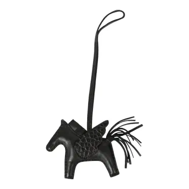 HERMÈS Hermes Pegase Rodeo Bag Charm PM So Black Touch Milo Lambskin and Matte Alligator | Thumbnail 1 HERMÈS Hermes Pegase Rodeo Bag Charm PM So Black Touch Milo Lambskin and Matte Alligator | Thumbnail 1