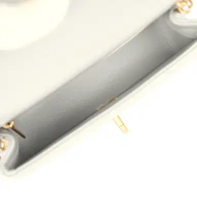Chanel Pre-owned Chanel Mini Pearl Crush Rectangular Flap Bag Grey Lambskin Brushed Gold Hardware | Thumbnail 9 Chanel Pre-owned Chanel Mini Pearl Crush Rectangular Flap Bag Grey Lambskin Brushed Gold Hardware | Thumbnail 9