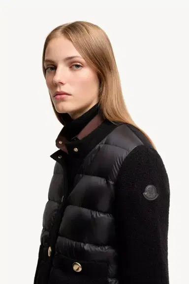 Moncler Bouclé Wool Blend Padded Cardigan | Thumbnail 4 Moncler Bouclé Wool Blend Padded Cardigan | Thumbnail 4