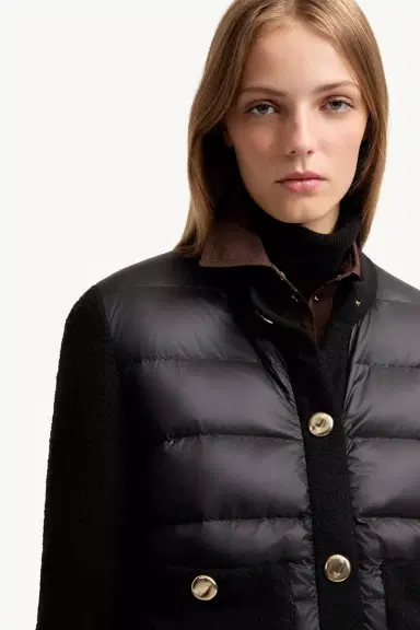 Moncler Bouclé Wool Blend Padded Cardigan | Thumbnail 7 Moncler Bouclé Wool Blend Padded Cardigan | Thumbnail 7