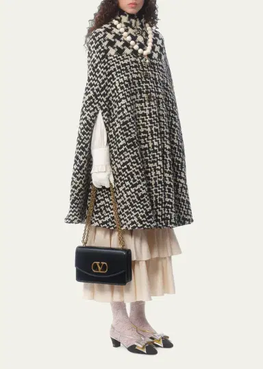 Valentino Garavani Tweed Houndstooth Wool Cape | Thumbnail 3 Valentino Garavani Tweed Houndstooth Wool Cape | Thumbnail 3