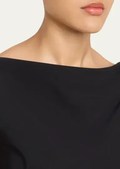 Lela Rose Floral Crepe Boat-Neck Draped Column Gown | Thumbnail 5 Lela Rose Floral Crepe Boat-Neck Draped Column Gown | Thumbnail 5
