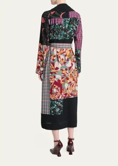 Dries Van Noten Rolano Patchwork Double-Breasted Trench Coat | Thumbnail 3 Dries Van Noten Rolano Patchwork Double-Breasted Trench Coat | Thumbnail 3