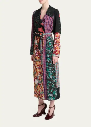 Dries Van Noten Rolano Patchwork Double-Breasted Trench Coat | Thumbnail 4 Dries Van Noten Rolano Patchwork Double-Breasted Trench Coat | Thumbnail 4