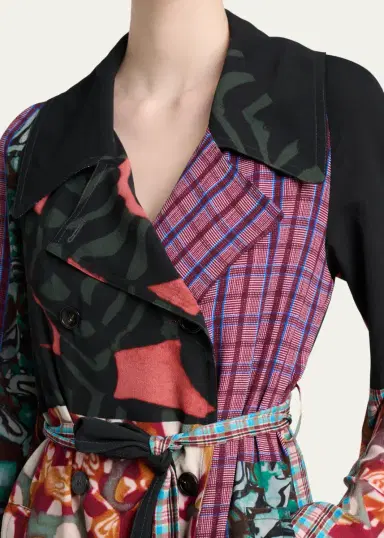 Dries Van Noten Rolano Patchwork Double-Breasted Trench Coat | Thumbnail 5 Dries Van Noten Rolano Patchwork Double-Breasted Trench Coat | Thumbnail 5