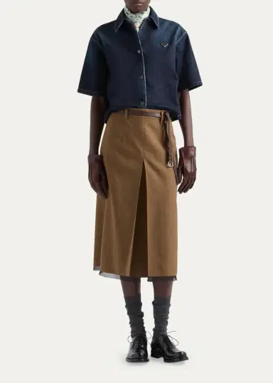Prada Cotton Cropped Shirt | Thumbnail 2 Prada Cotton Cropped Shirt | Thumbnail 2