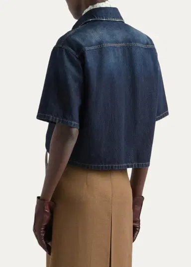 Prada Cotton Cropped Shirt | Thumbnail 3 Prada Cotton Cropped Shirt | Thumbnail 3