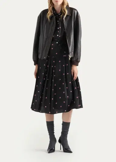 Prada Floral Belted Midi Dress | Thumbnail 2 Prada Floral Belted Midi Dress | Thumbnail 2