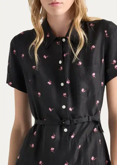 Prada Floral Belted Midi Dress | Thumbnail 4 Prada Floral Belted Midi Dress | Thumbnail 4