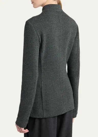 Giorgio Armani Herringbone Wool-Cashmere Flannel Wide-Leg Trousers | Thumbnail 3 Giorgio Armani Herringbone Wool-Cashmere Flannel Wide-Leg Trousers | Thumbnail 3