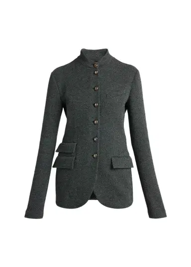 Giorgio Armani Herringbone Wool-Cashmere Flannel Wide-Leg Trousers | Thumbnail 1 Giorgio Armani Herringbone Wool-Cashmere Flannel Wide-Leg Trousers | Thumbnail 1