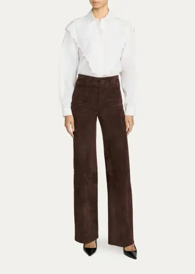 Frame Suede Slim Wide-Leg Pants | Thumbnail 2 Frame Suede Slim Wide-Leg Pants | Thumbnail 2
