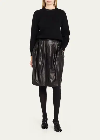 TOTEME Short Sculptural Leather Skirt | Thumbnail 2 TOTEME Short Sculptural Leather Skirt | Thumbnail 2
