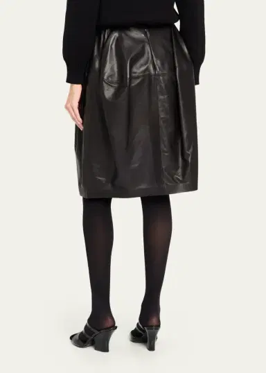 TOTEME Short Sculptural Leather Skirt | Thumbnail 3 TOTEME Short Sculptural Leather Skirt | Thumbnail 3