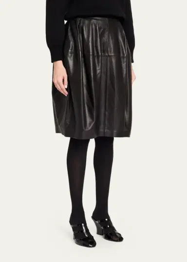 TOTEME Short Sculptural Leather Skirt | Thumbnail 4 TOTEME Short Sculptural Leather Skirt | Thumbnail 4