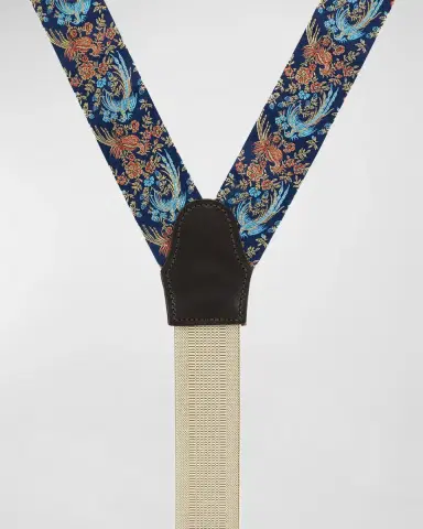Trafalgar Men's Birds of Prosperity Silk Suspender Braces | Thumbnail 3 Trafalgar Men's Birds of Prosperity Silk Suspender Braces | Thumbnail 3
