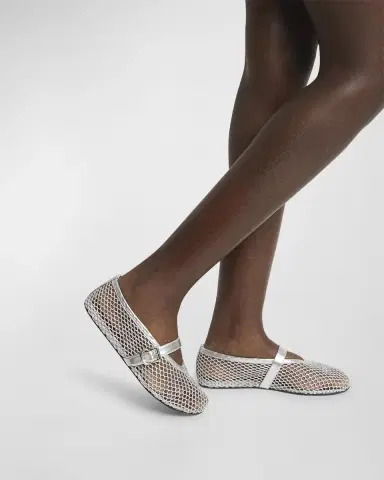 Alaïa Metallic Net Mary Jane Ballerina Flats | Thumbnail 2 Alaïa Metallic Net Mary Jane Ballerina Flats | Thumbnail 2