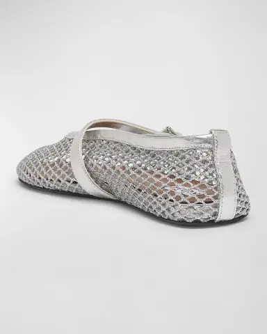 Alaïa Metallic Net Mary Jane Ballerina Flats | Thumbnail 4 Alaïa Metallic Net Mary Jane Ballerina Flats | Thumbnail 4