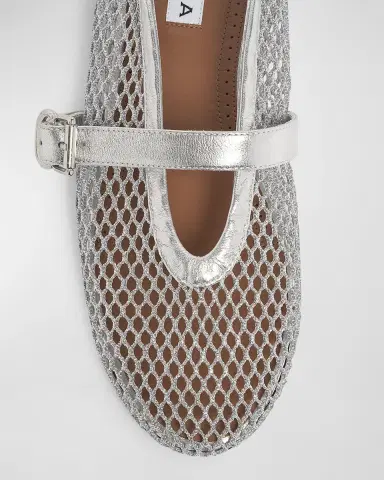 Alaïa Metallic Net Mary Jane Ballerina Flats | Thumbnail 6 Alaïa Metallic Net Mary Jane Ballerina Flats | Thumbnail 6