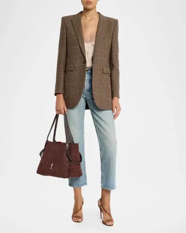 Christian Louboutin Bettina Small Croc-Embossed Suede Tote Bag | Thumbnail 5 Christian Louboutin Bettina Small Croc-Embossed Suede Tote Bag | Thumbnail 5