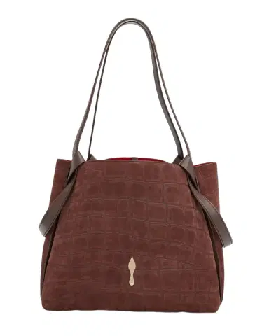 Christian Louboutin Bettina Small Croc-Embossed Suede Tote Bag | Thumbnail 1 Christian Louboutin Bettina Small Croc-Embossed Suede Tote Bag | Thumbnail 1